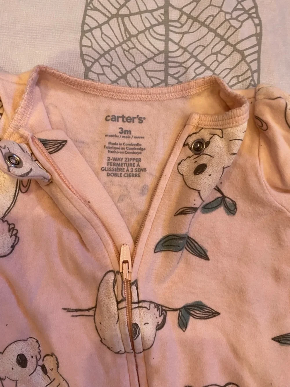 Carter's Pink, Lavender & Gray Footed One-Piece Sleepers - 3 Pack - Picture 10 of 13